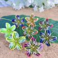 Hand Colorful Artificial Frangipani Flowe with Shell Pearl